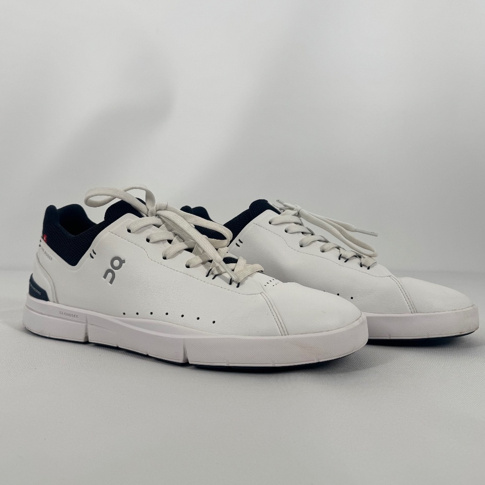 On Cloud The Roger Advantage Shoes Sneakers White Midnight Men's Size 12 Comfort